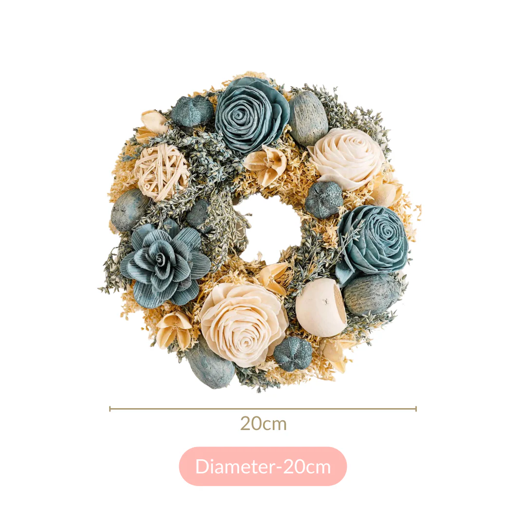 Sustainable Floral Wreath Garland Blue - Image 6