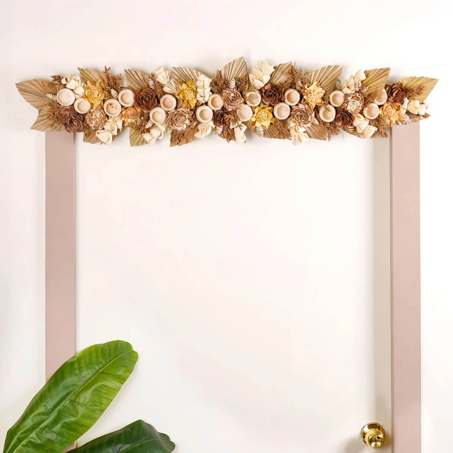 Sustainable Jute Wall Hanging Toran Shola Cups And Palm Spears