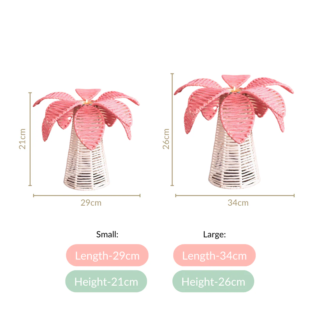Sustainable Palm Tree Candle Stand Set Of 2 - Image 4