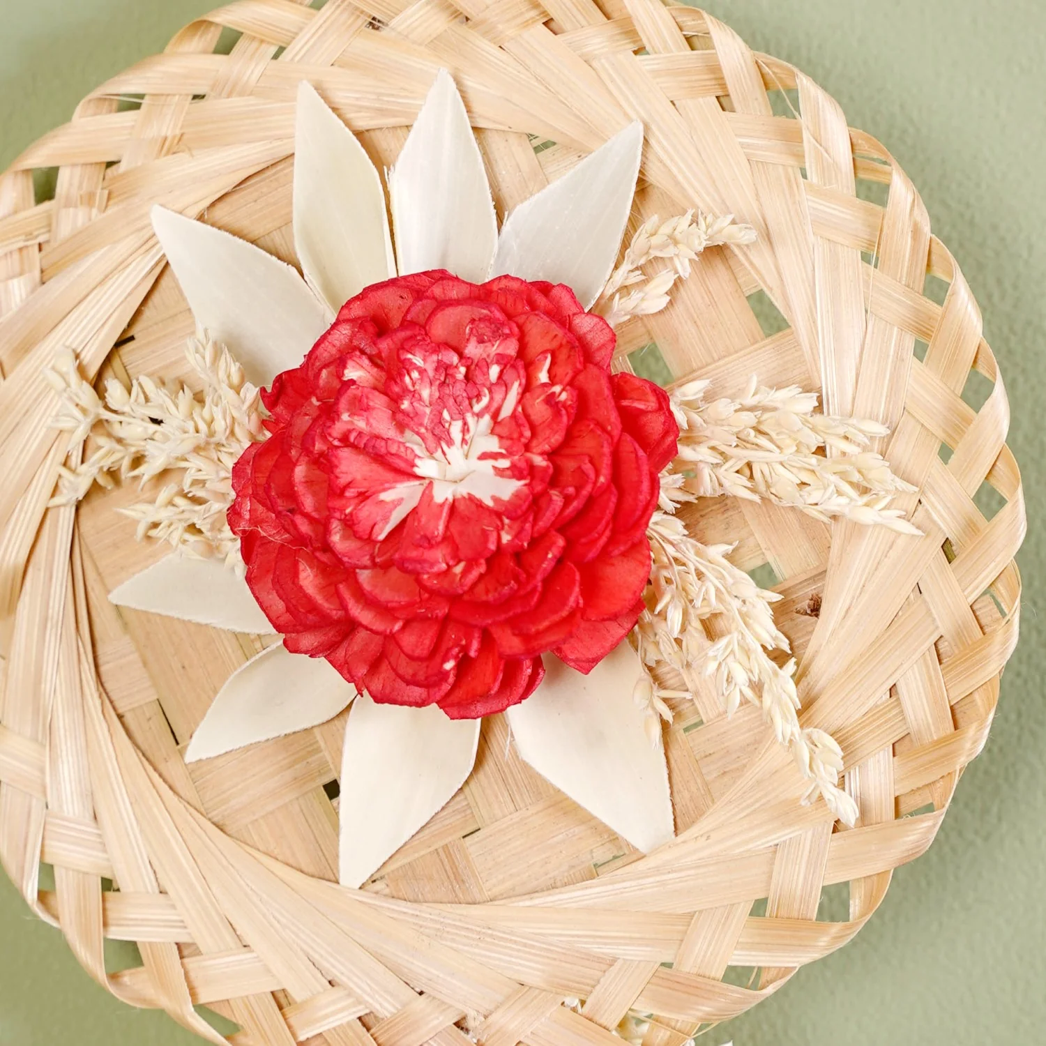Sustainable Red Sola Bloom Wall Decor Set Of 4 - Image 3