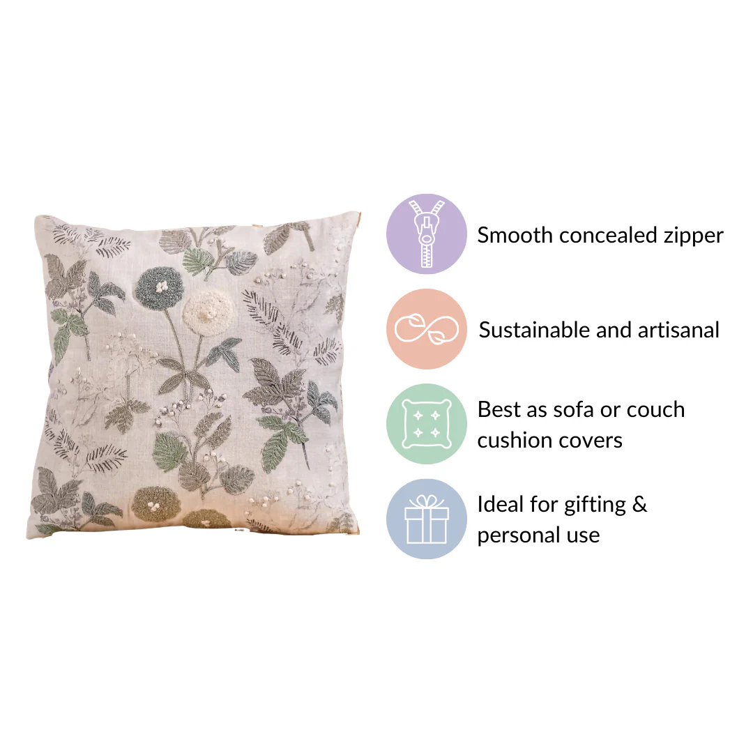 Sustainable Soft Cotton Cushion Cover 16x16 Inch - Image 6