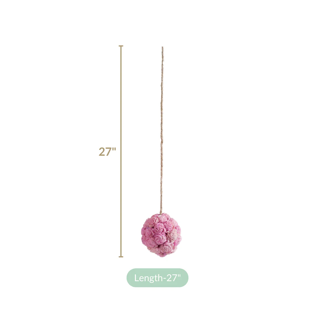 Sustainable Sola Flower Wall Hanging Decor Set of 4 Pink - Image 8