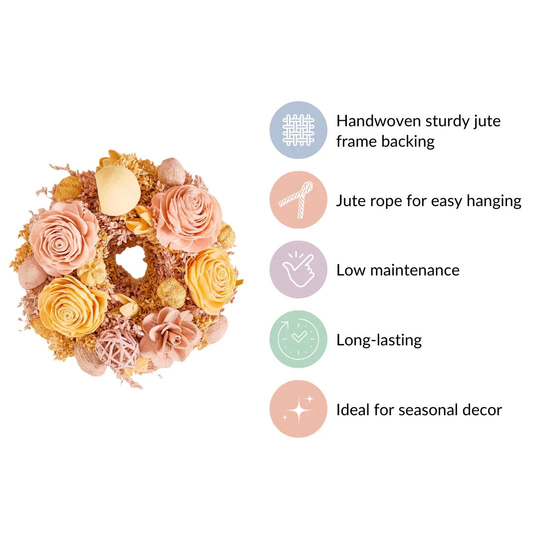 Sustainable Sola Flower Wreath For Wall Decor Yellow - Image 5