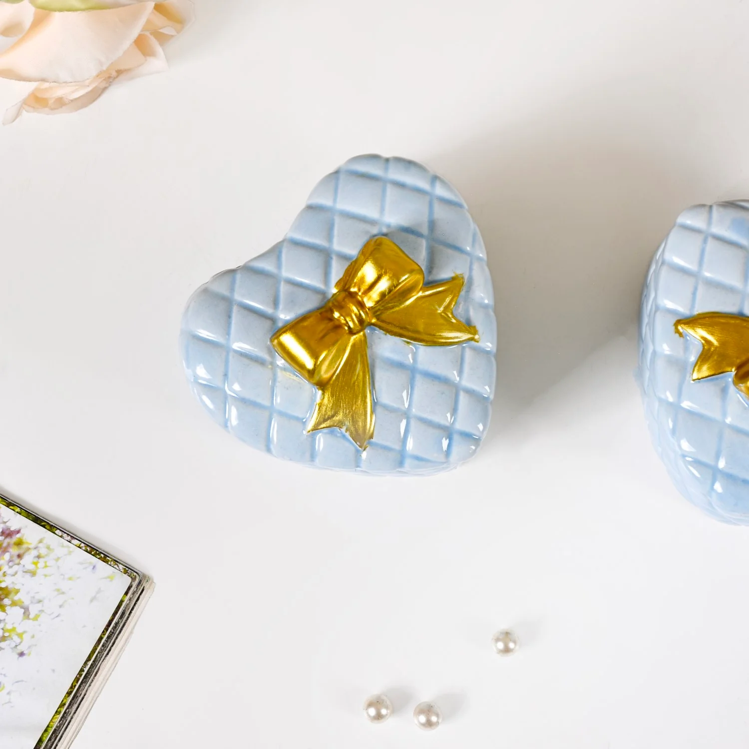 Sweetheart Trinket Ceramic Gift Box Set Of 2 Baby Blue - Image 9