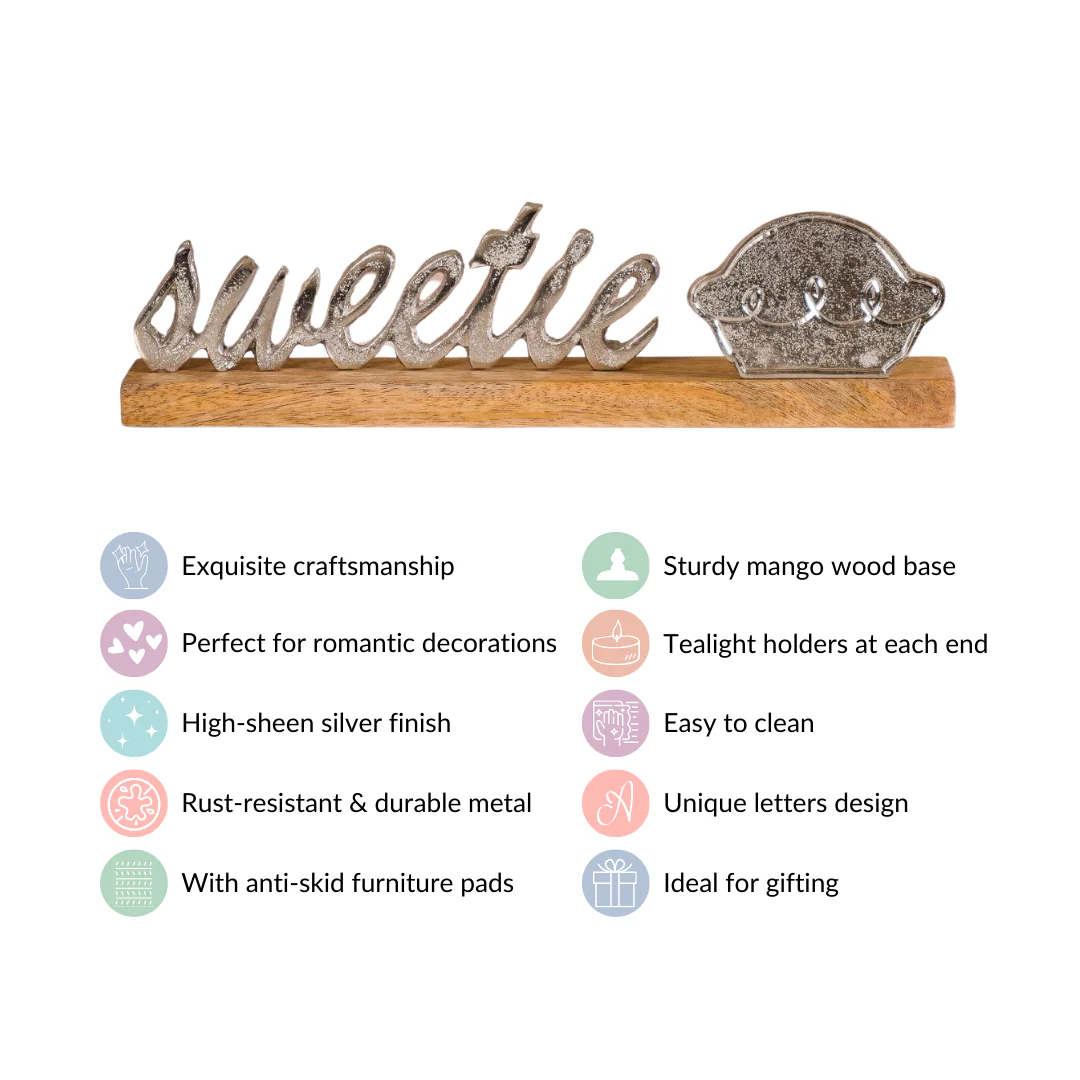 Sweetie Pie Decor Tealight Holder Silver - Image 4