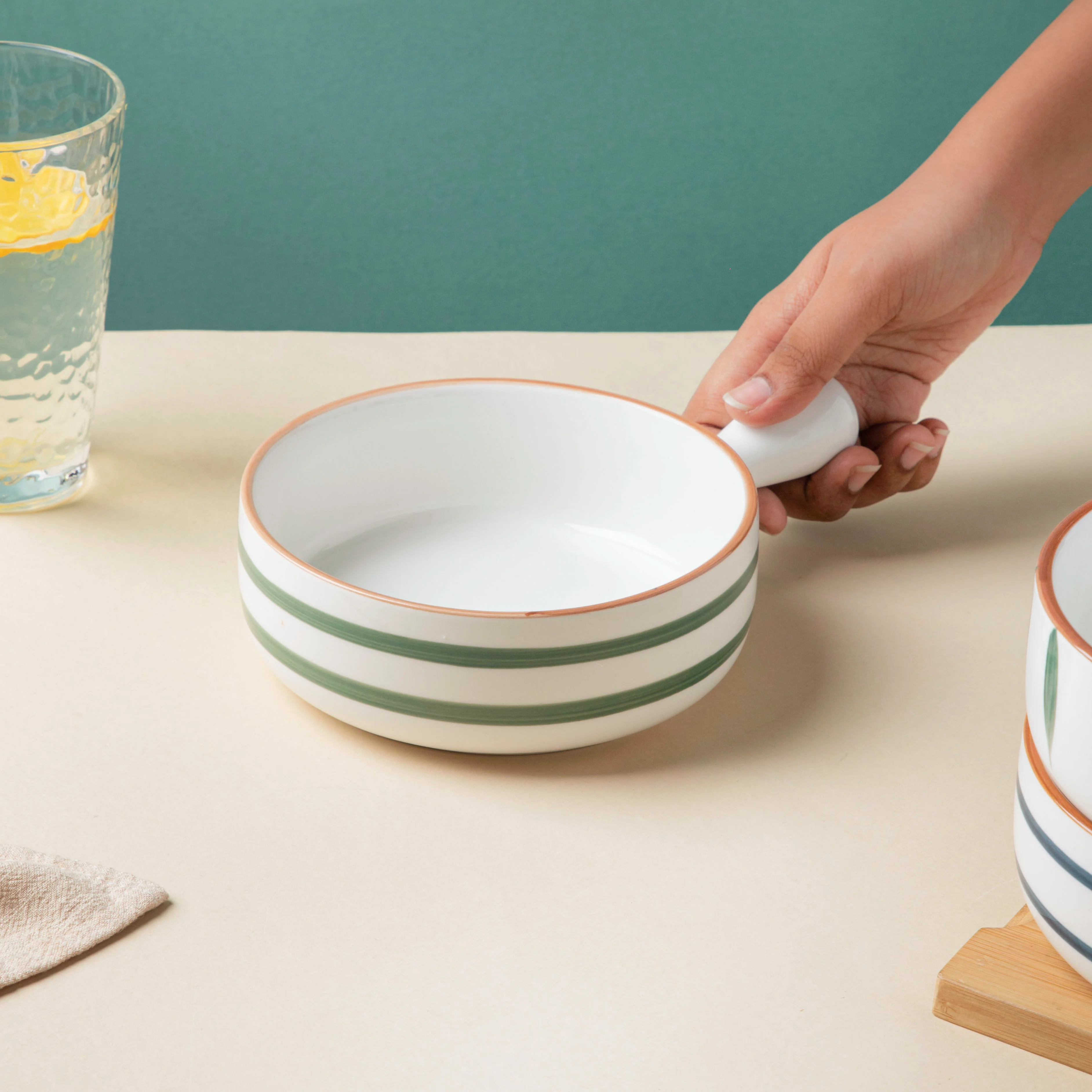 Swirl Baking Bowl With Handle Green - Image 2