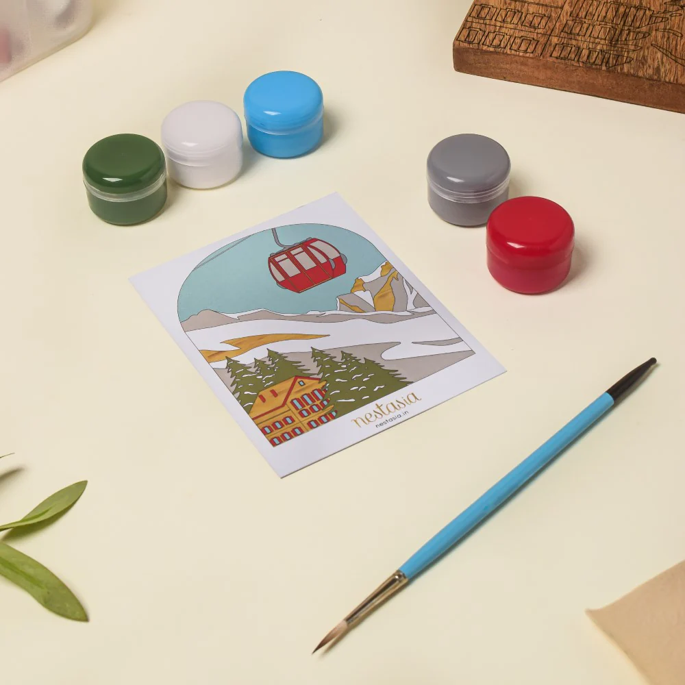 Swiss Alps Wooden DIY Paint Kit 13x10 Inch - Image 2