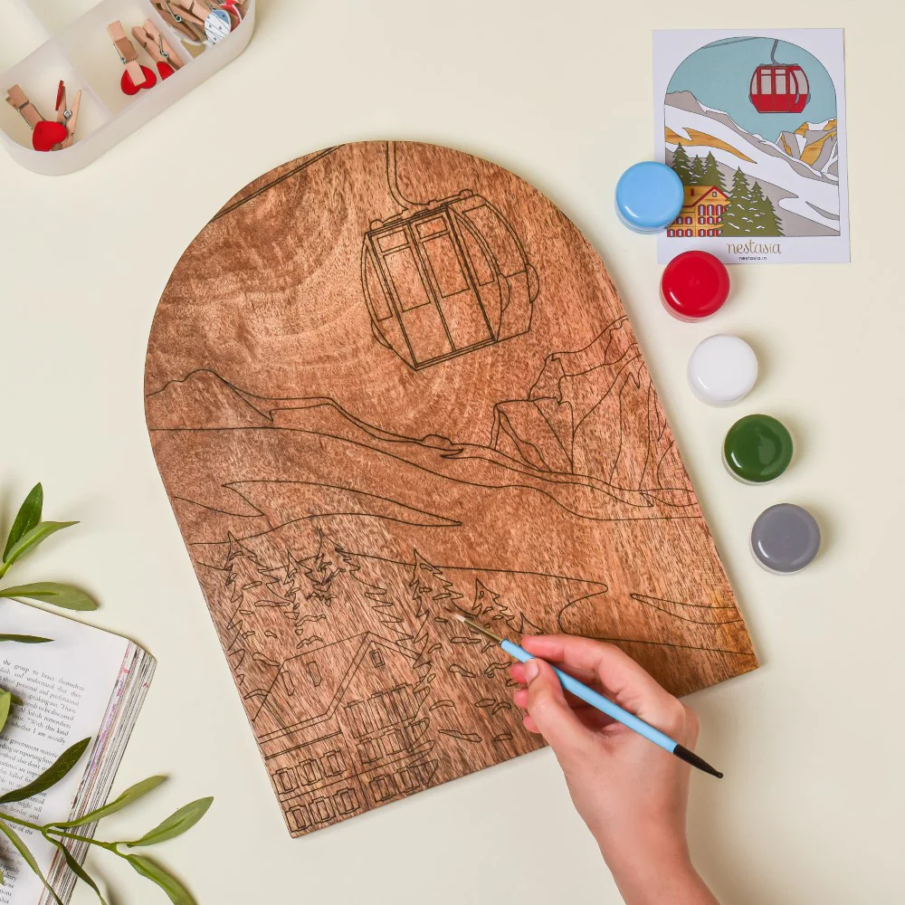 Swiss Alps Wooden DIY Paint Kit 13x10 Inch - Image 3