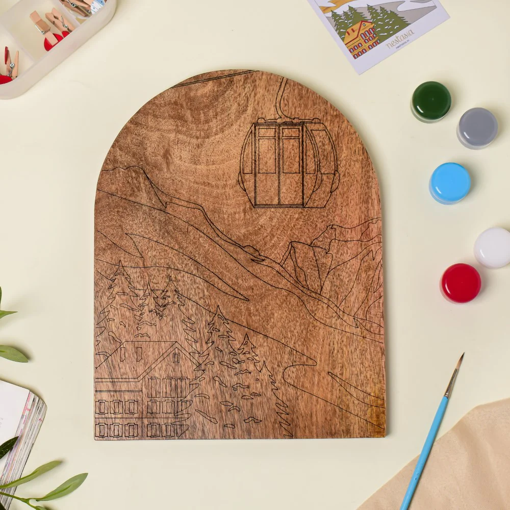 Swiss Alps Wooden DIY Paint Kit 13x10 Inch - Image 4