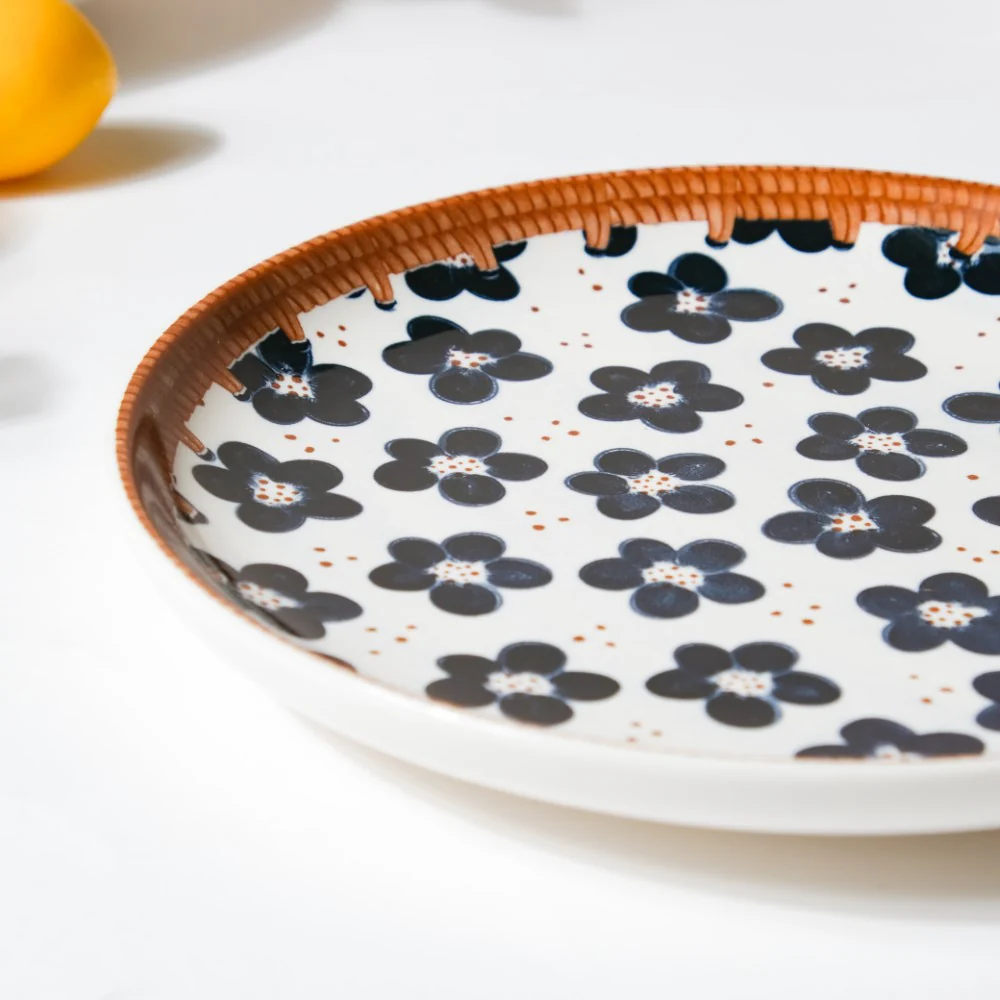 Sylvan Floral Patterned Ceramic Snack Plate 7.5 Inch - Image 5