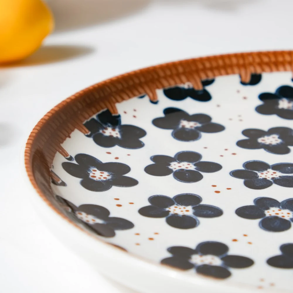 Sylvan Floral Patterned Ceramic Snack Plate 7.5 Inch - Image 8