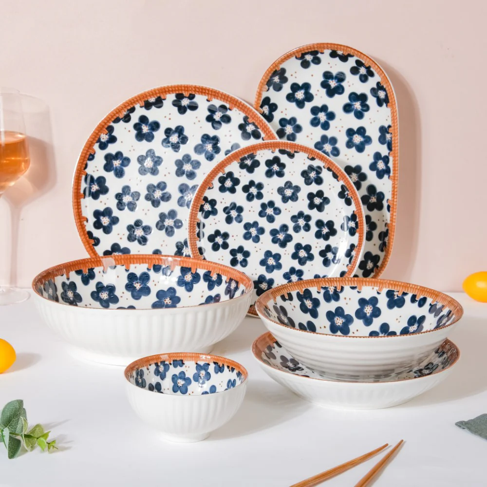 Sylvan Floral Patterned Ceramic Snack Plate 7.5 Inch - Image 9