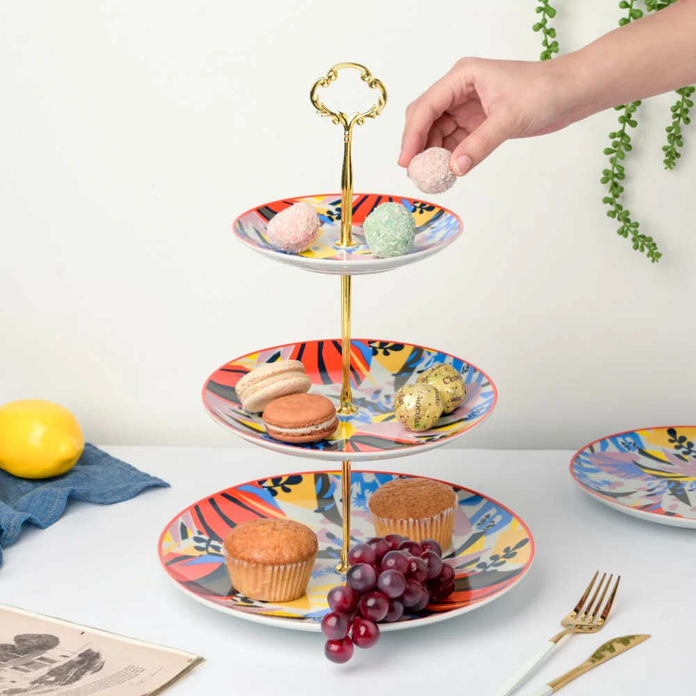 Sylvia Ceramic 3 Tier Cupcake Stand - Image 3