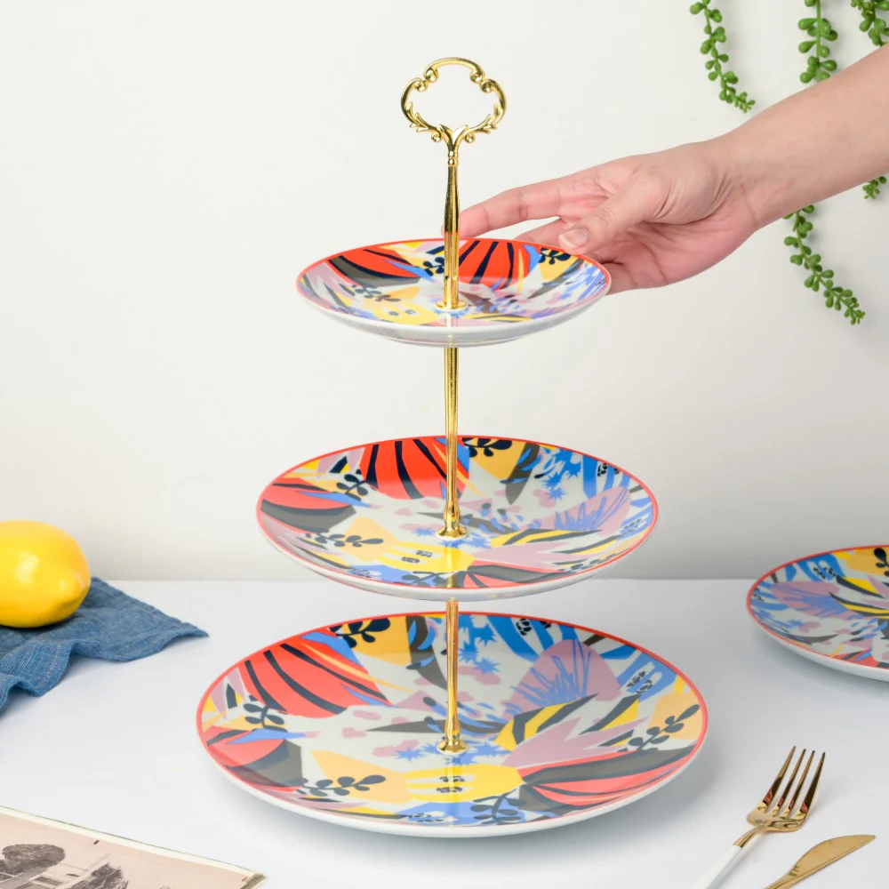 Sylvia Ceramic 3 Tier Cupcake Stand - Image 6