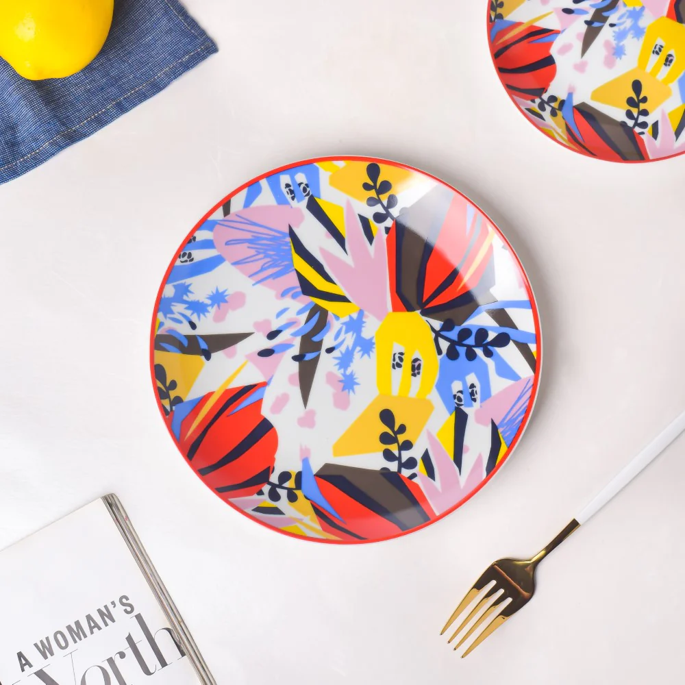 Sylvia Ceramic Snack Plate 8 Inch - Image 4