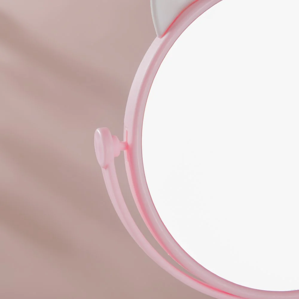 Tabletop Vanity Cat Mirror With Organizer Pink - Image 8