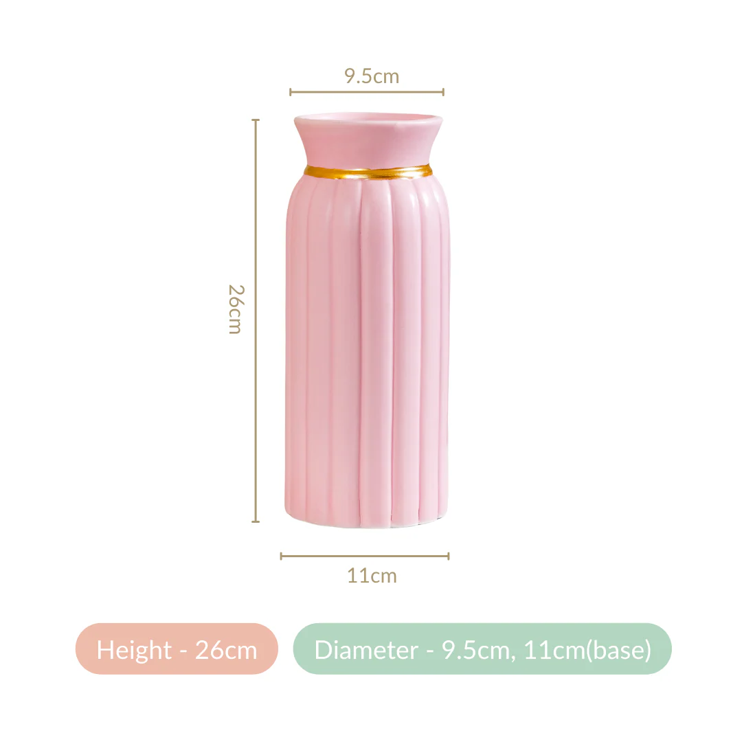 Tall Ceramic Flower Vase Soft Pink - Image 5
