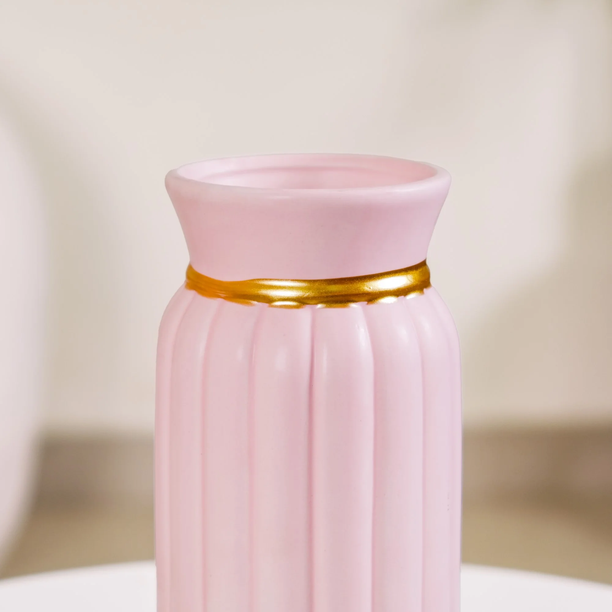 Tall Ceramic Flower Vase Soft Pink - Image 7