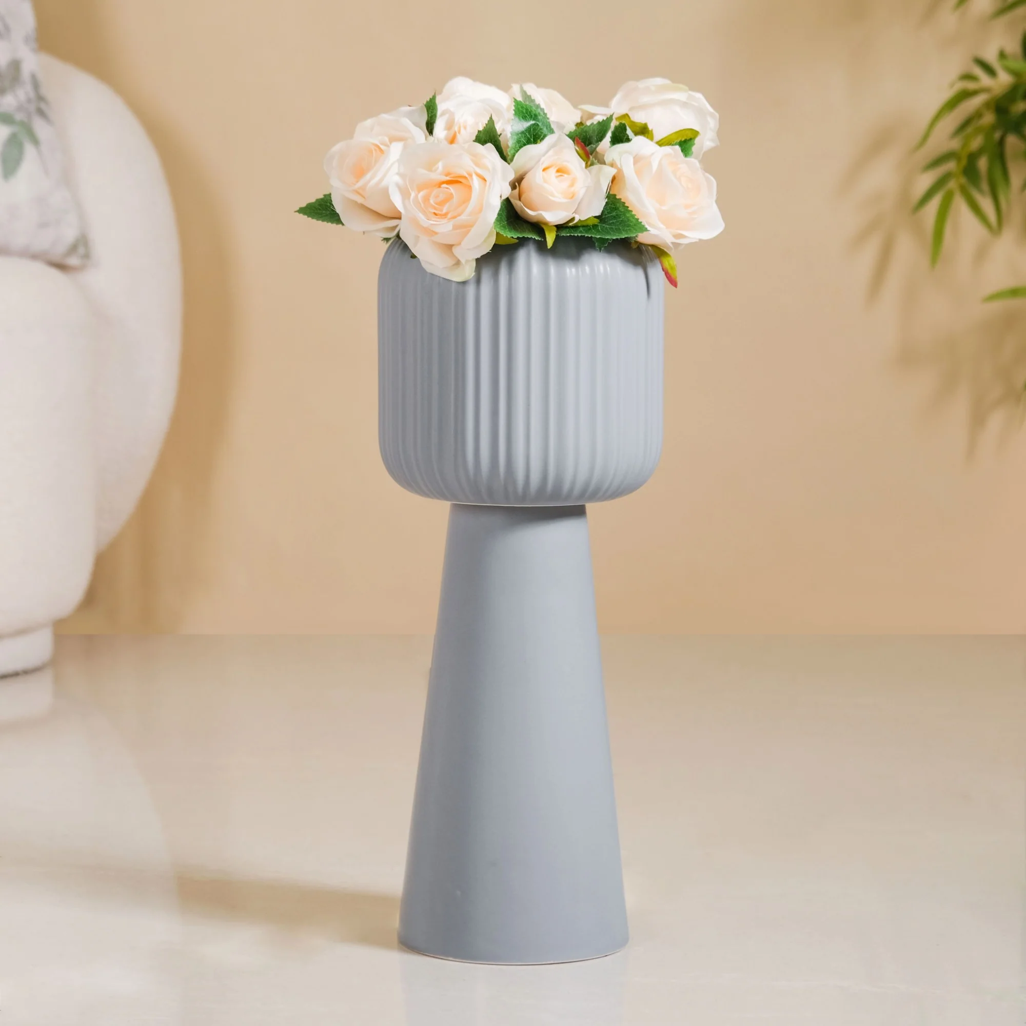 Tall Floor Vase Grey - Image 13