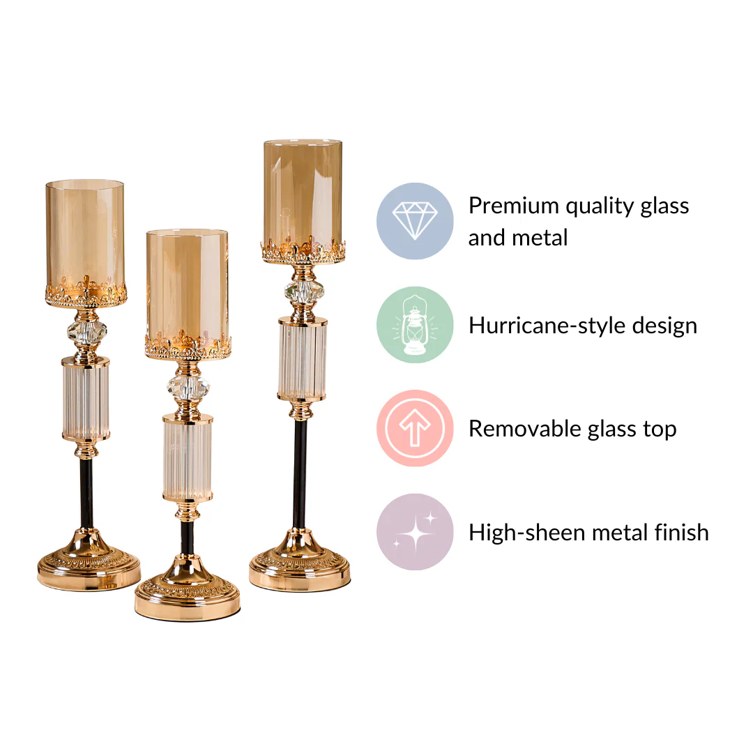 Tall Luxury Floor Candle Holder Set Of 3 - Image 6