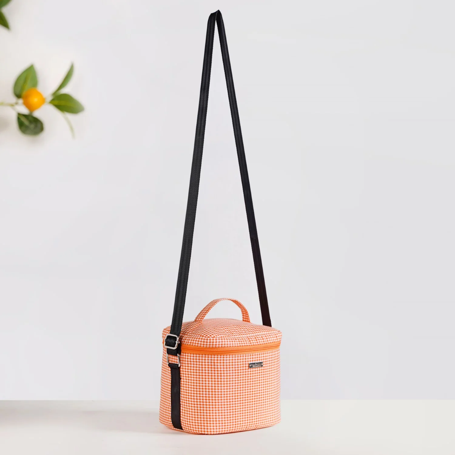 Tangerine Vichy Insulated Lunch Bag - Image 8