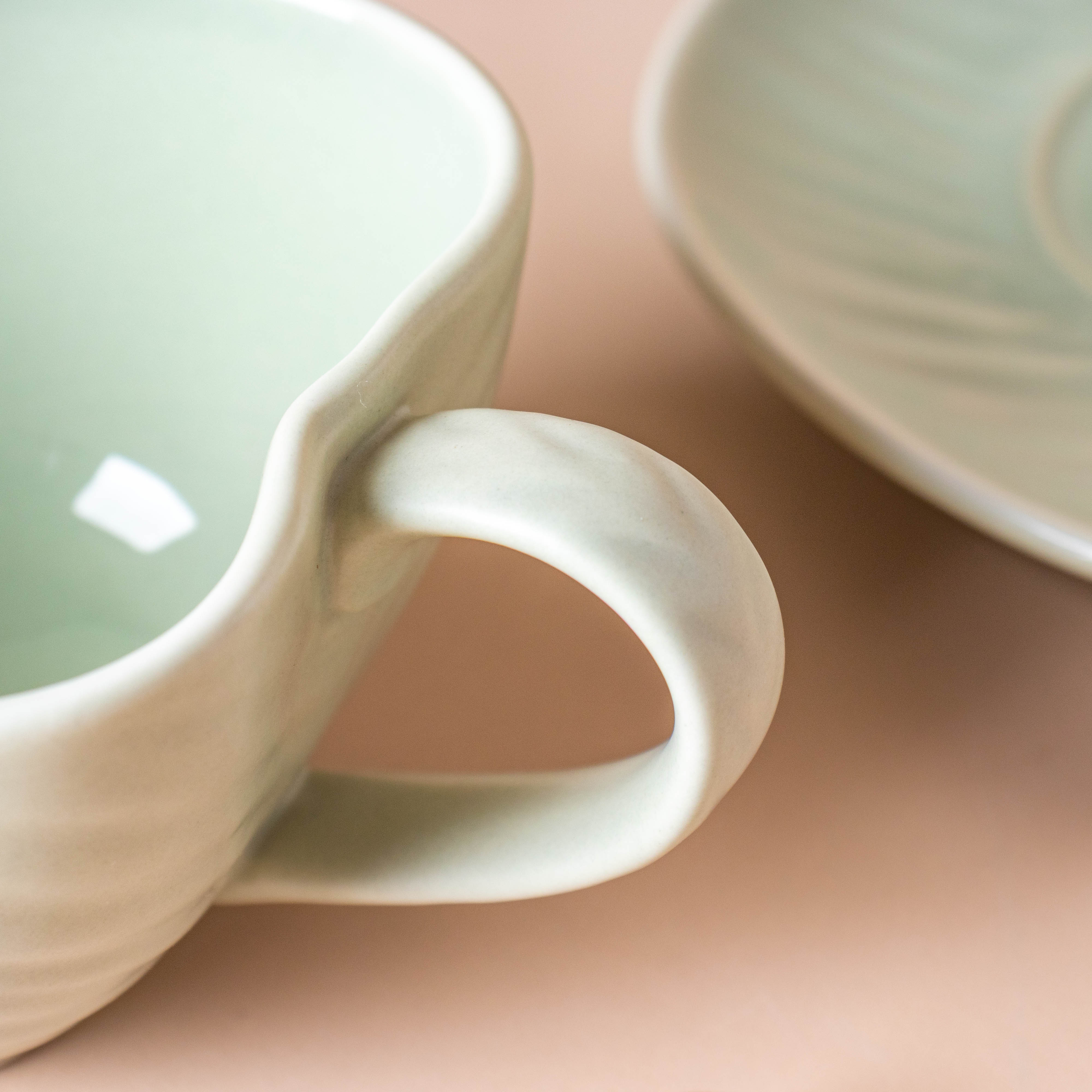Taro Leaf Green Cup and Saucer - Image 10