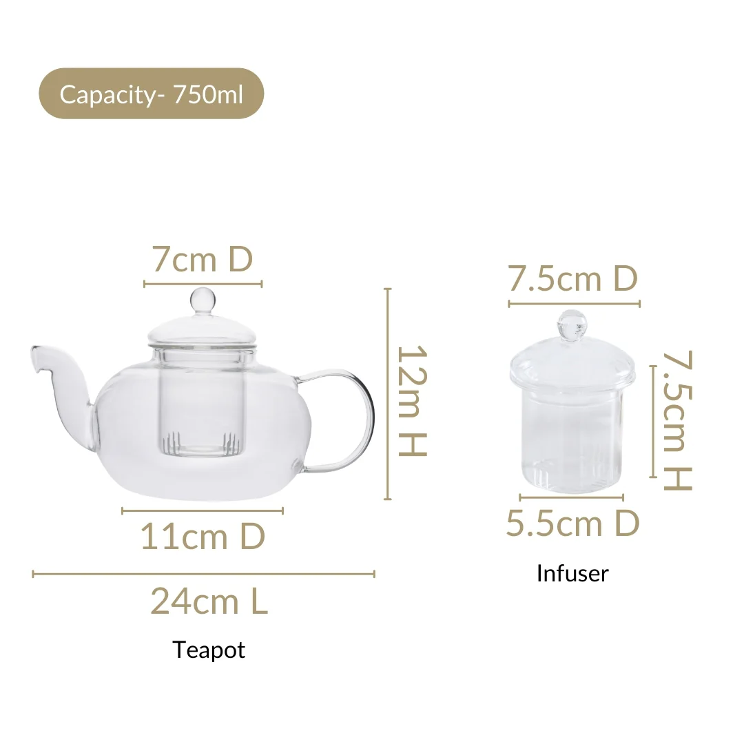 Tea Brewing And Serving Kettle With Infuser 750ml - Image 3
