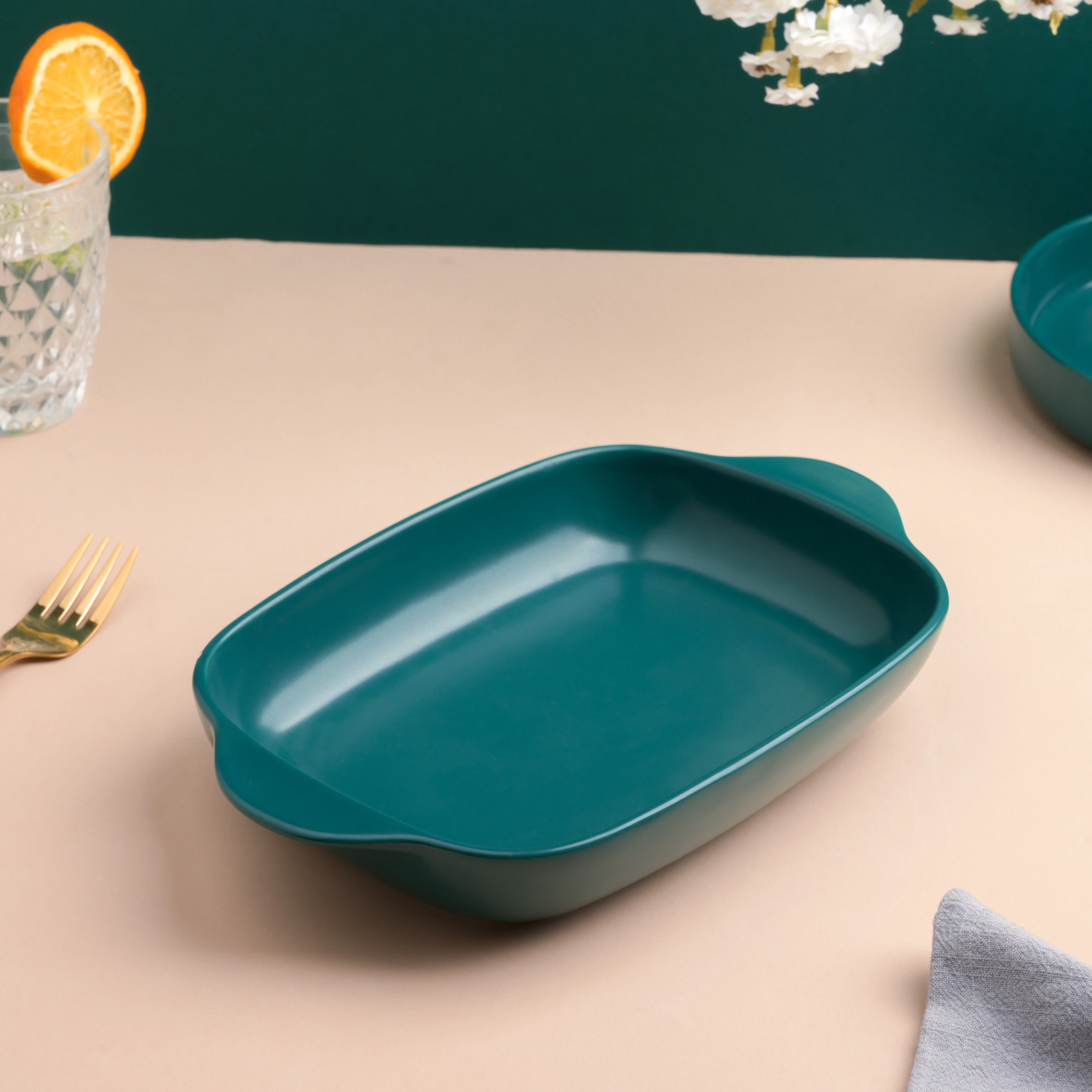 Teal Baking Pan with Handle - Image 7