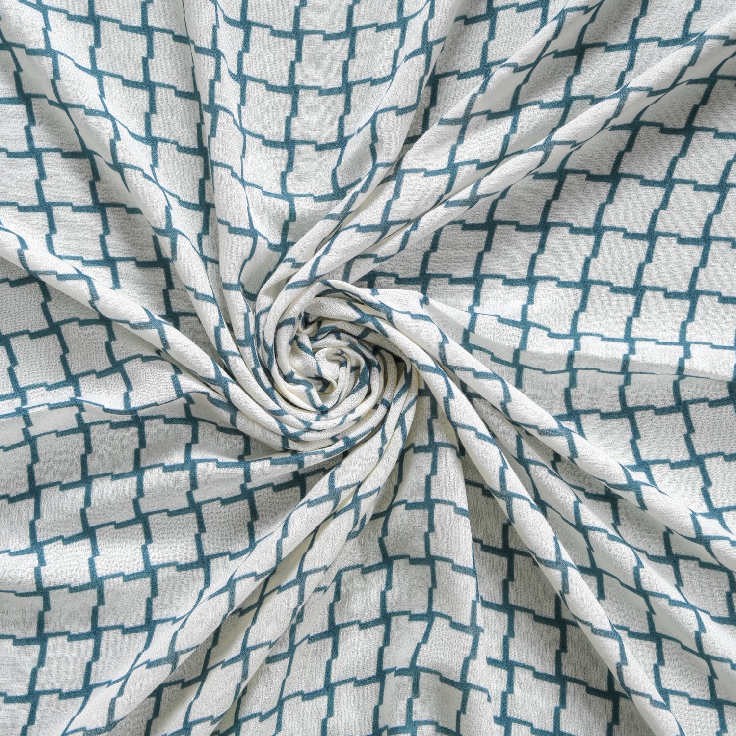 Teal Checkered Lightweight Scarf - Image 3