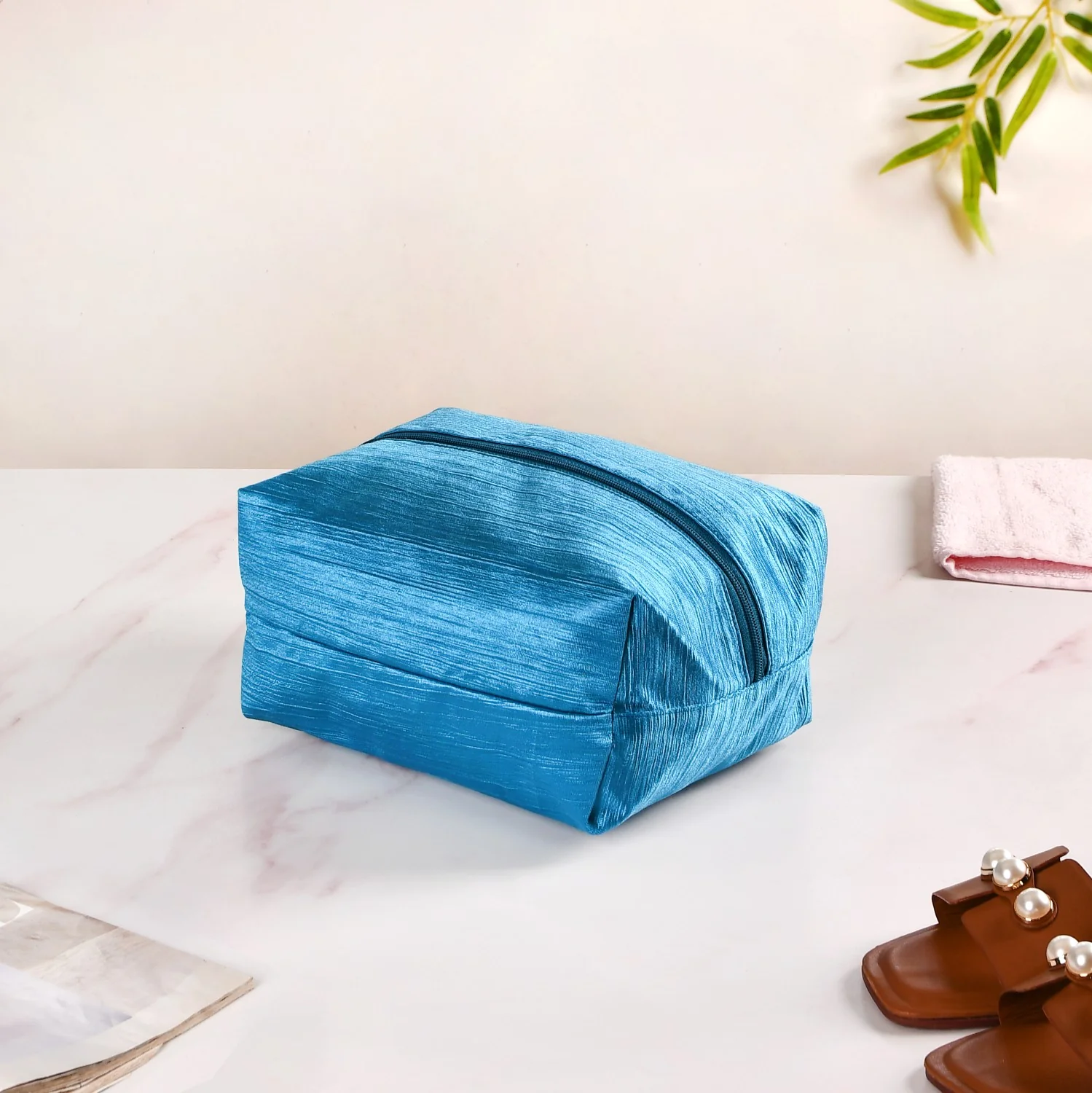 Teal Zippered Travel Shoe Bags Small Set Of 3 - Image 9