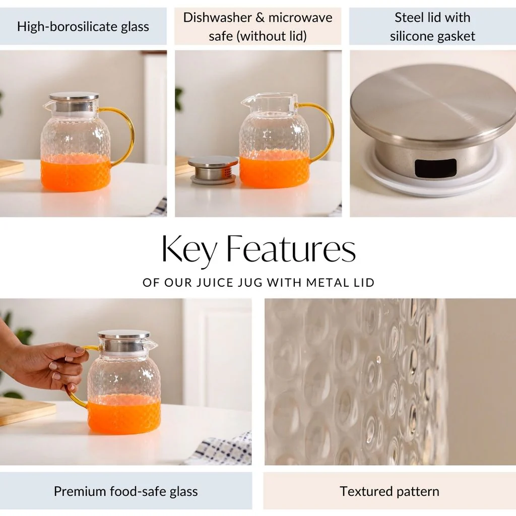 Juice Jug With Metal Lid 1100ml - Image 5