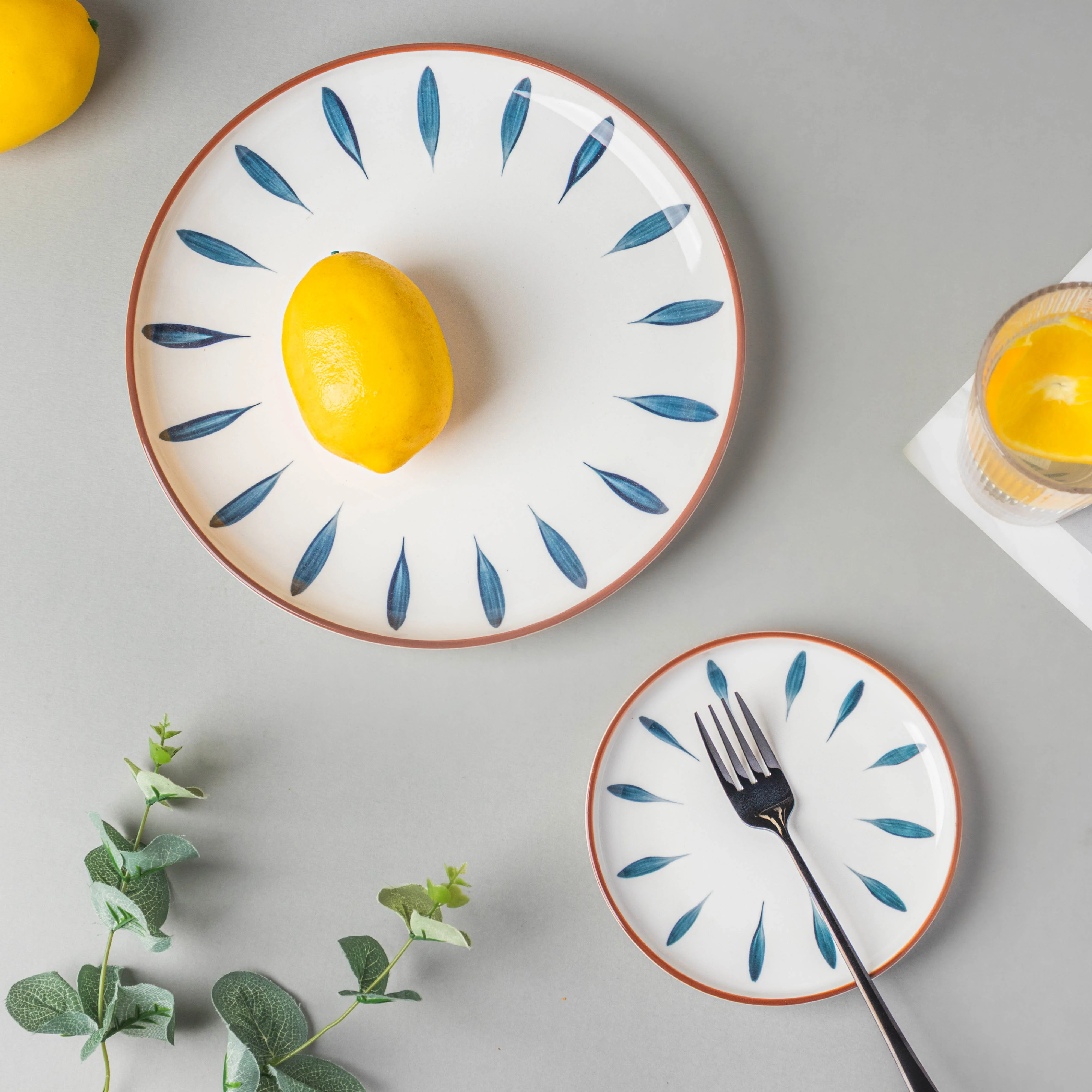 Teardrop Dinner Plate Blue 10 Inch - Image 6