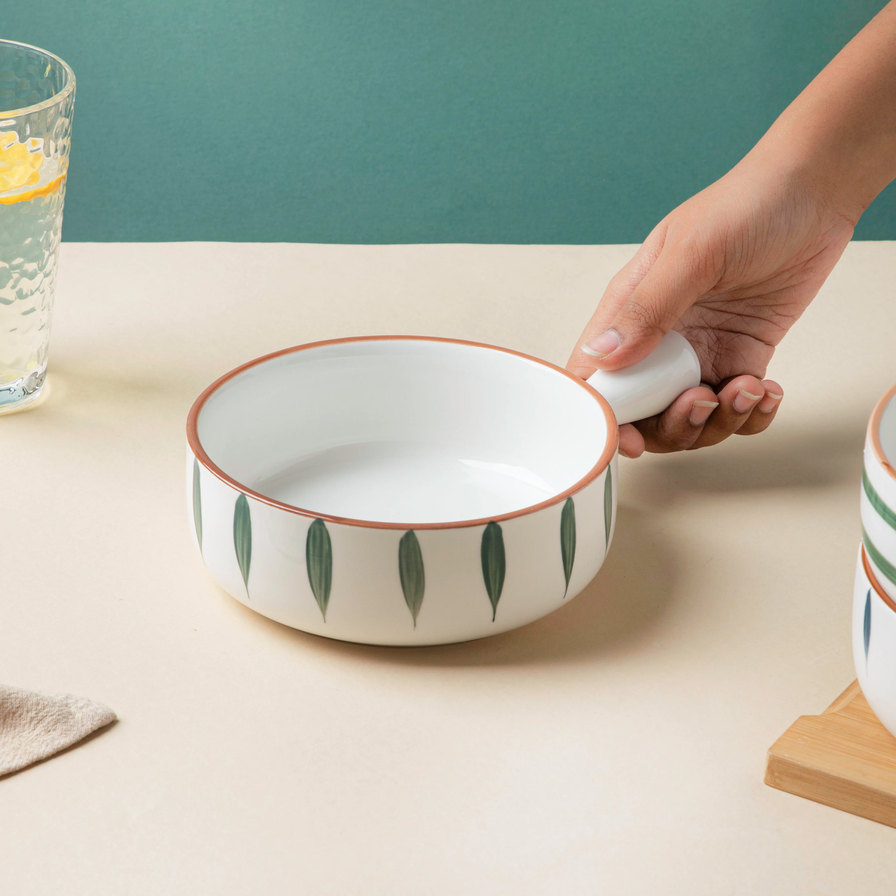 Teardrop Green 21 Piece Dinner Set For 6 - Image 10