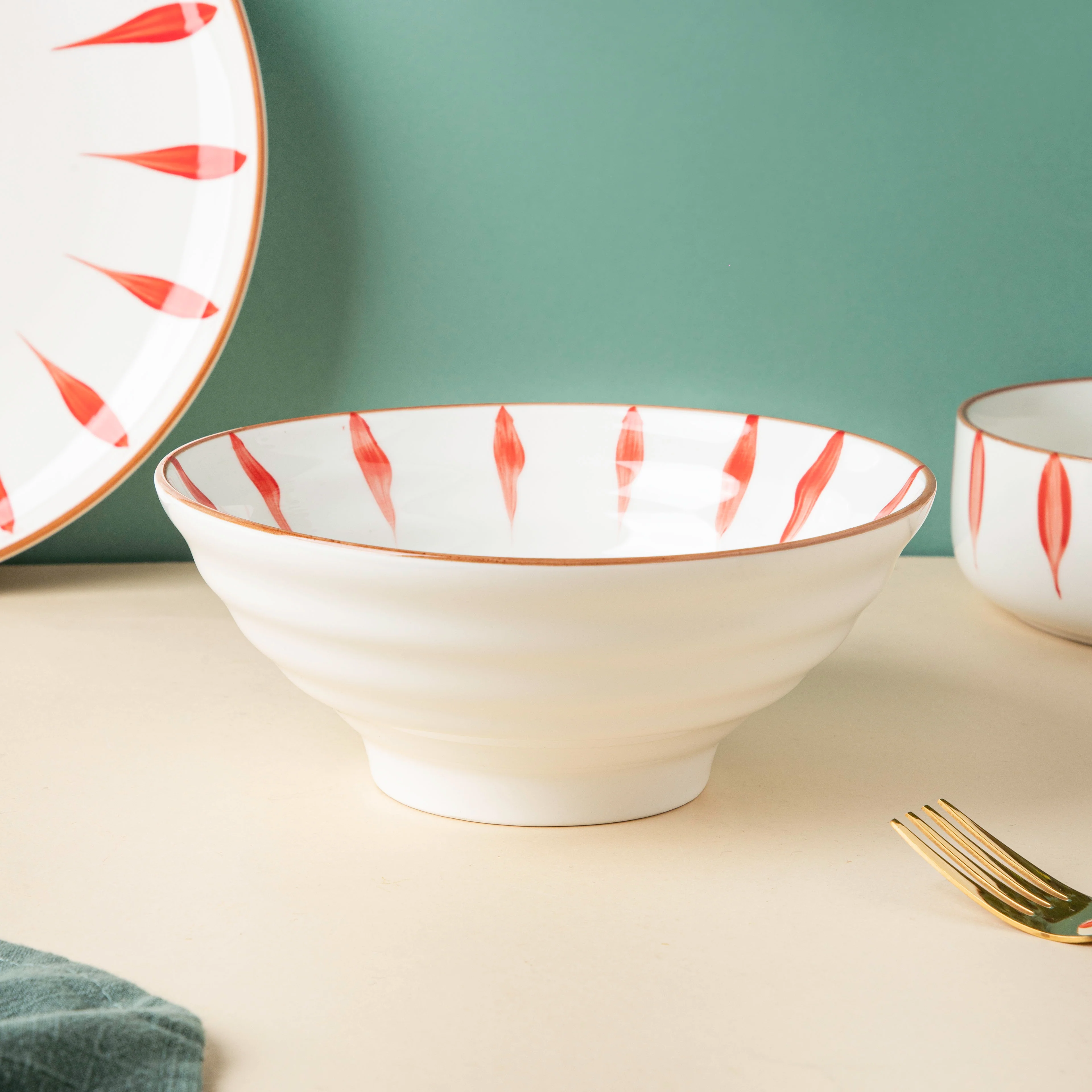 Teardrop Red 21 Piece Dinner Set For 6 - Image 5