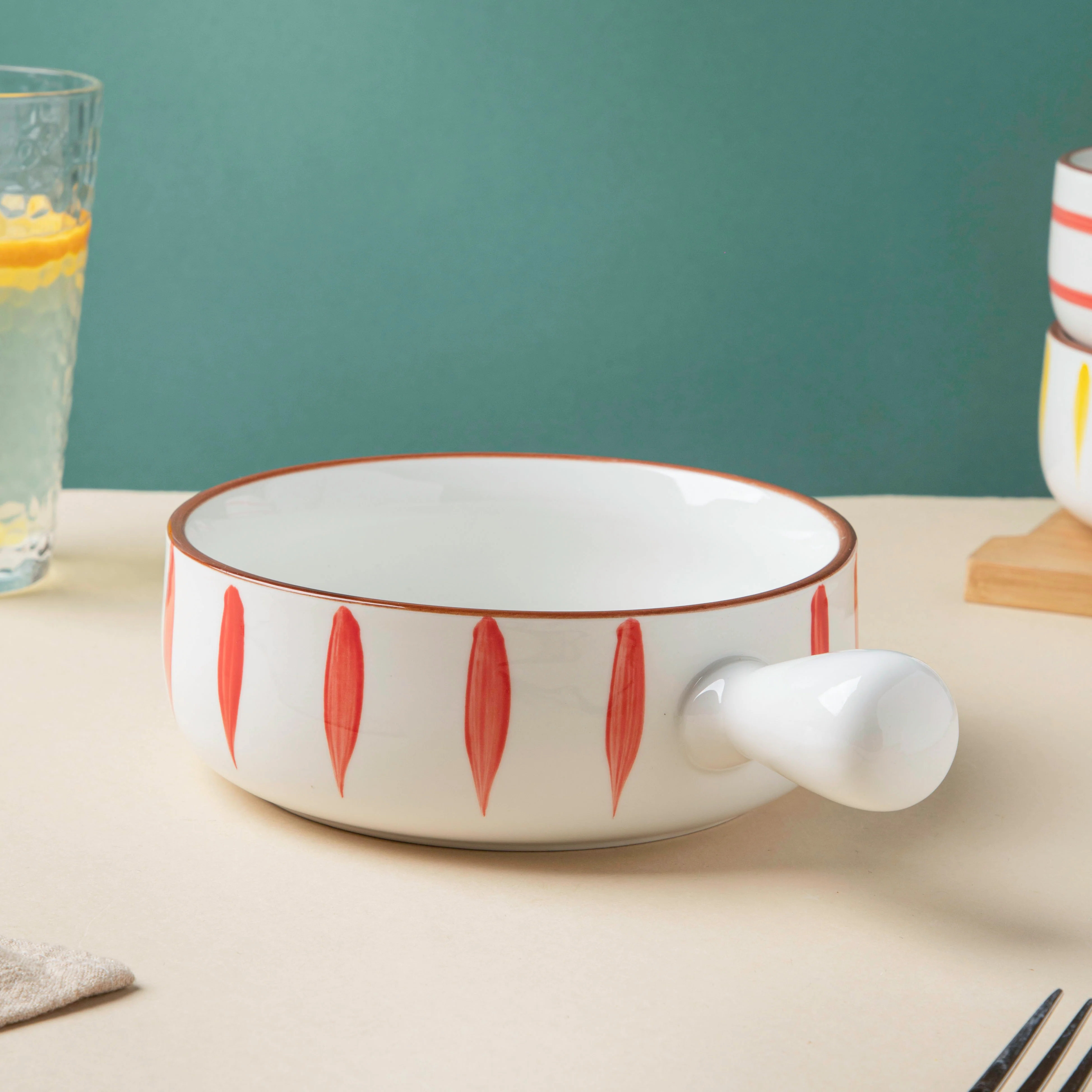 Teardrop Red 21 Piece Dinner Set For 6 - Image 8