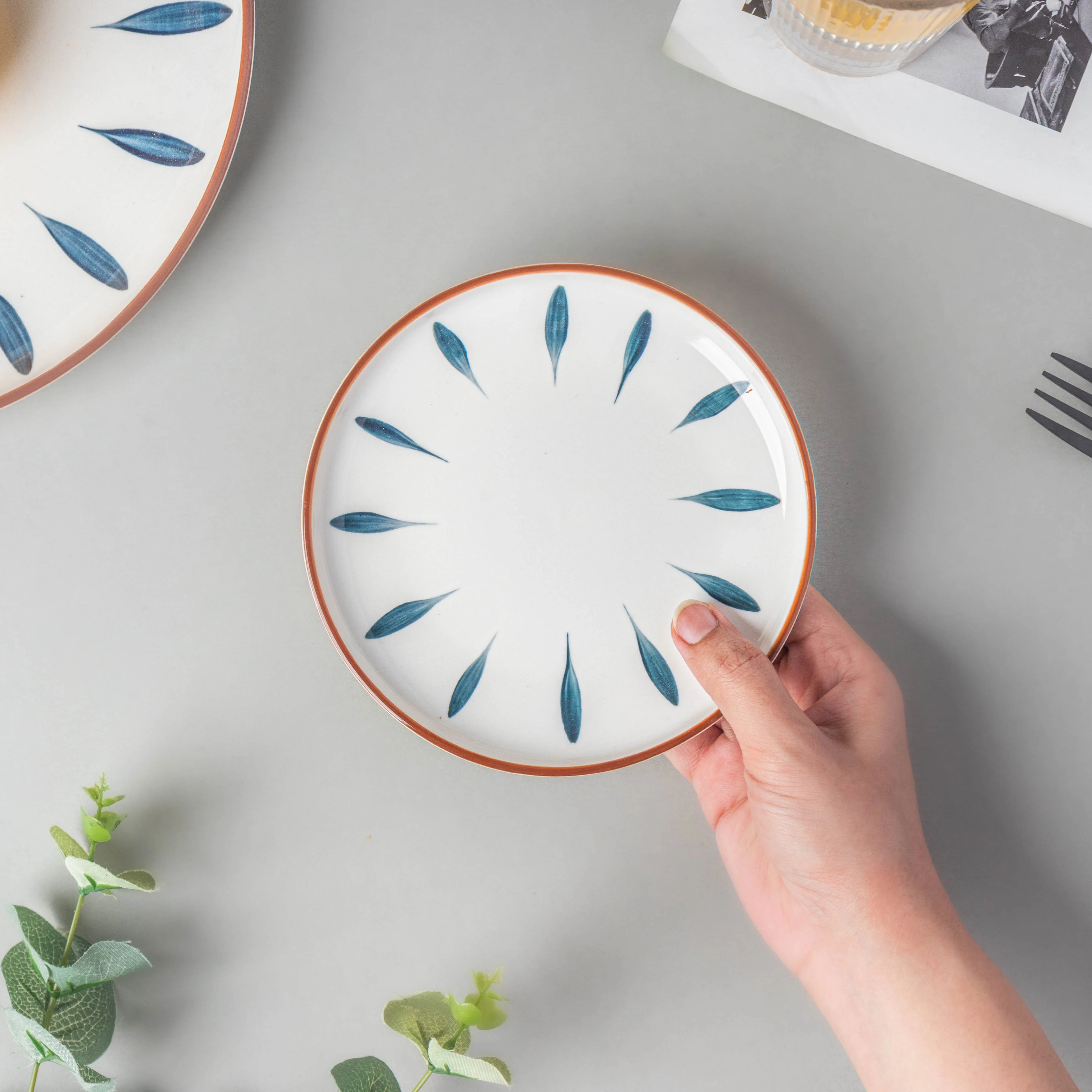 Teardrop Snack Plate Blue 6 Inch - Image 2