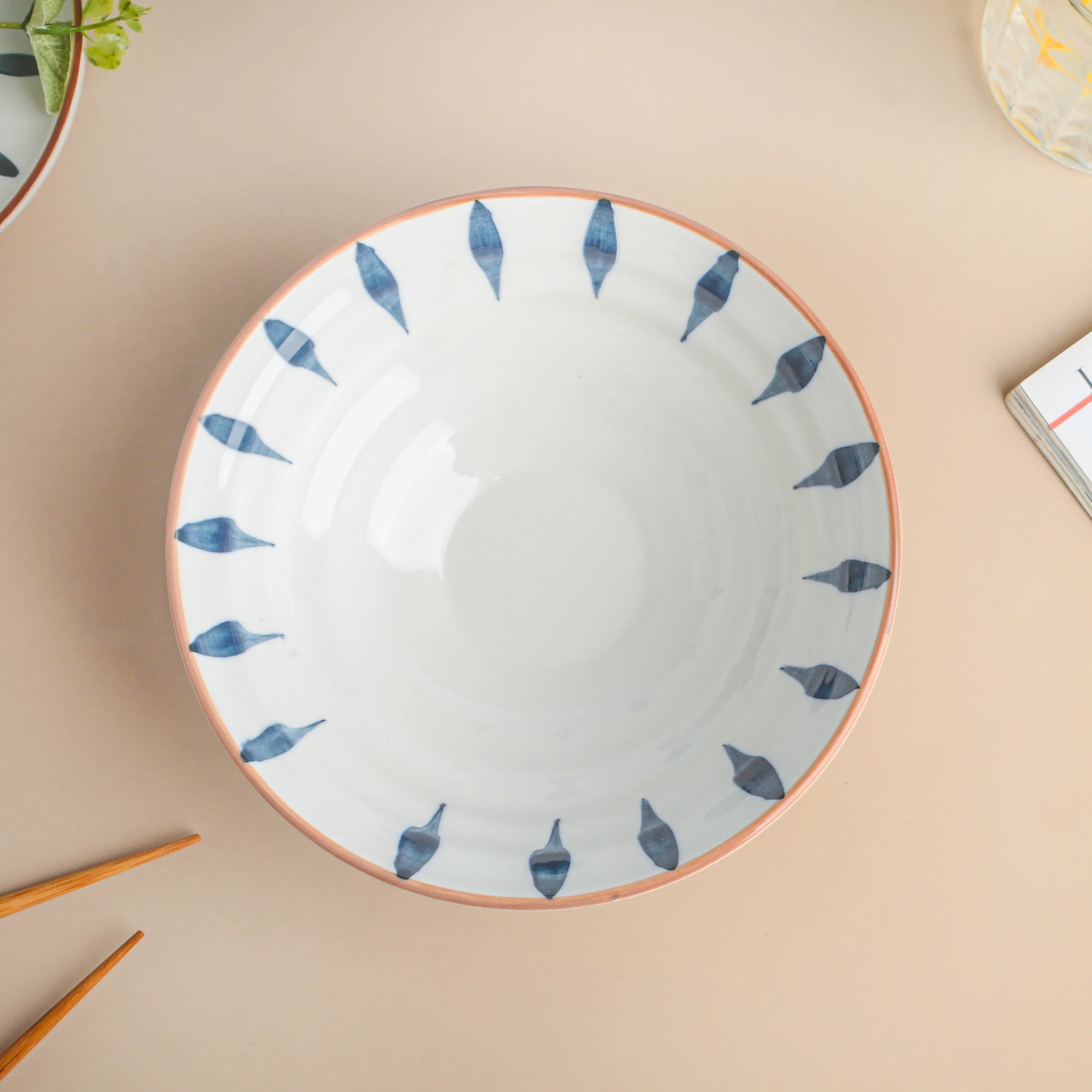 Teardrop Textured Ramen Bowl Blue 550 ml - Image 7