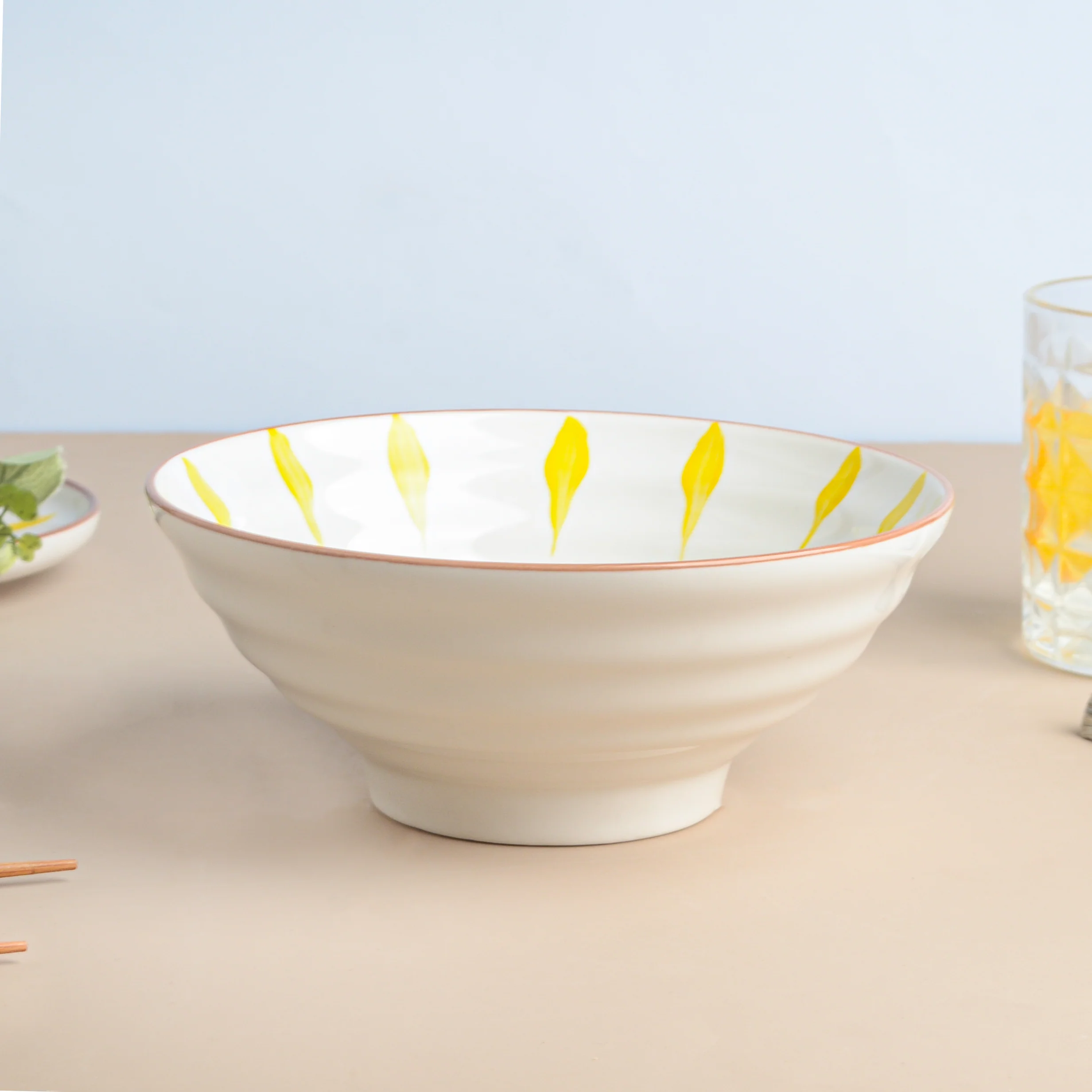 Teardrop Textured Ramen Bowl Yellow 550 ml