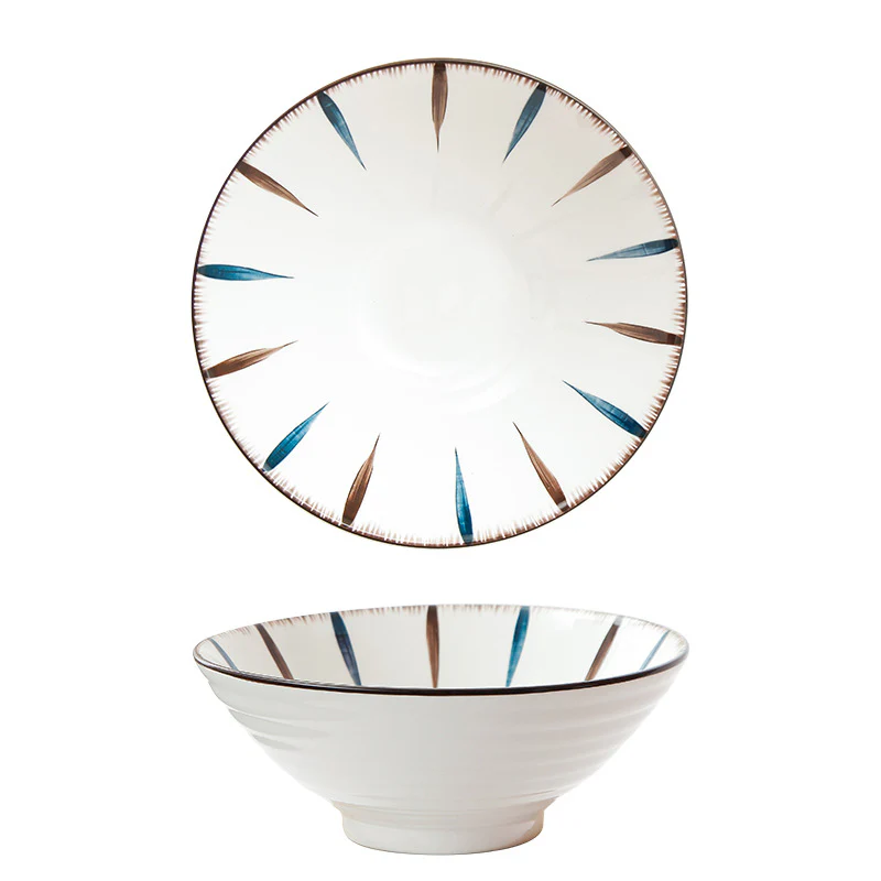 Teardrop White Ceramic 8 inch Ramen Bowl 800 ml - Image 5