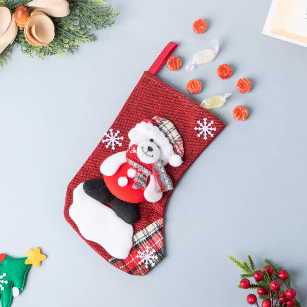Teddy Bear Christmas Stocking 9 Inch