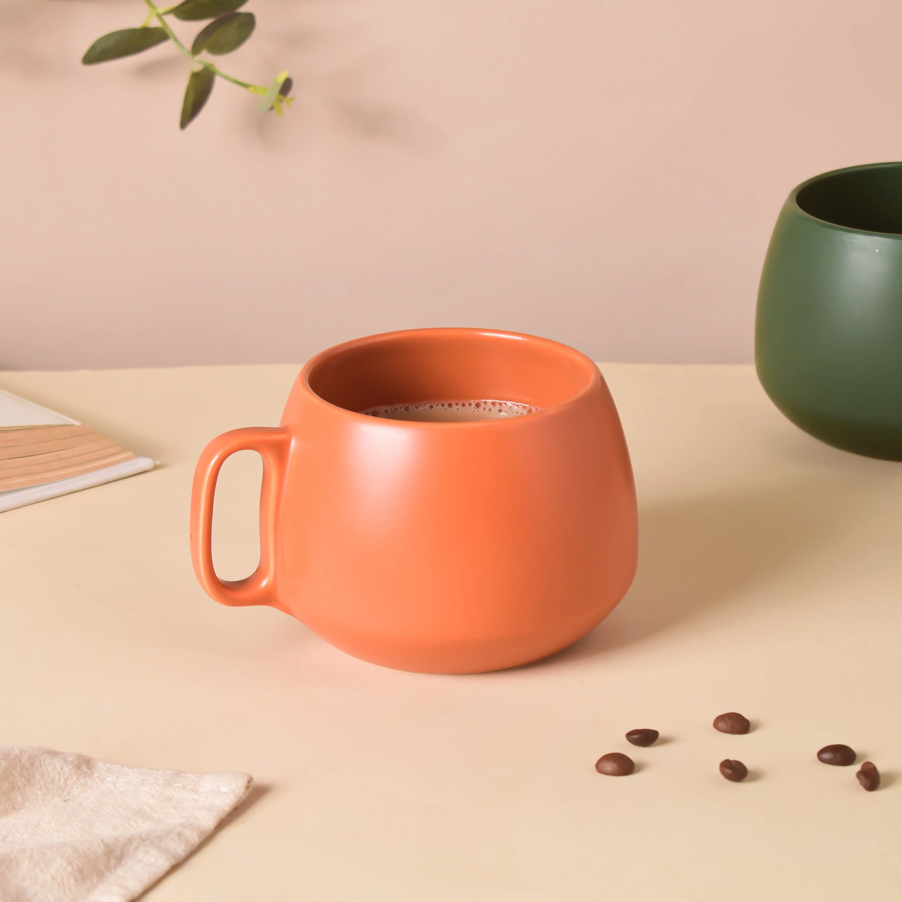 Terracotta Brown Round Mug 350 ml