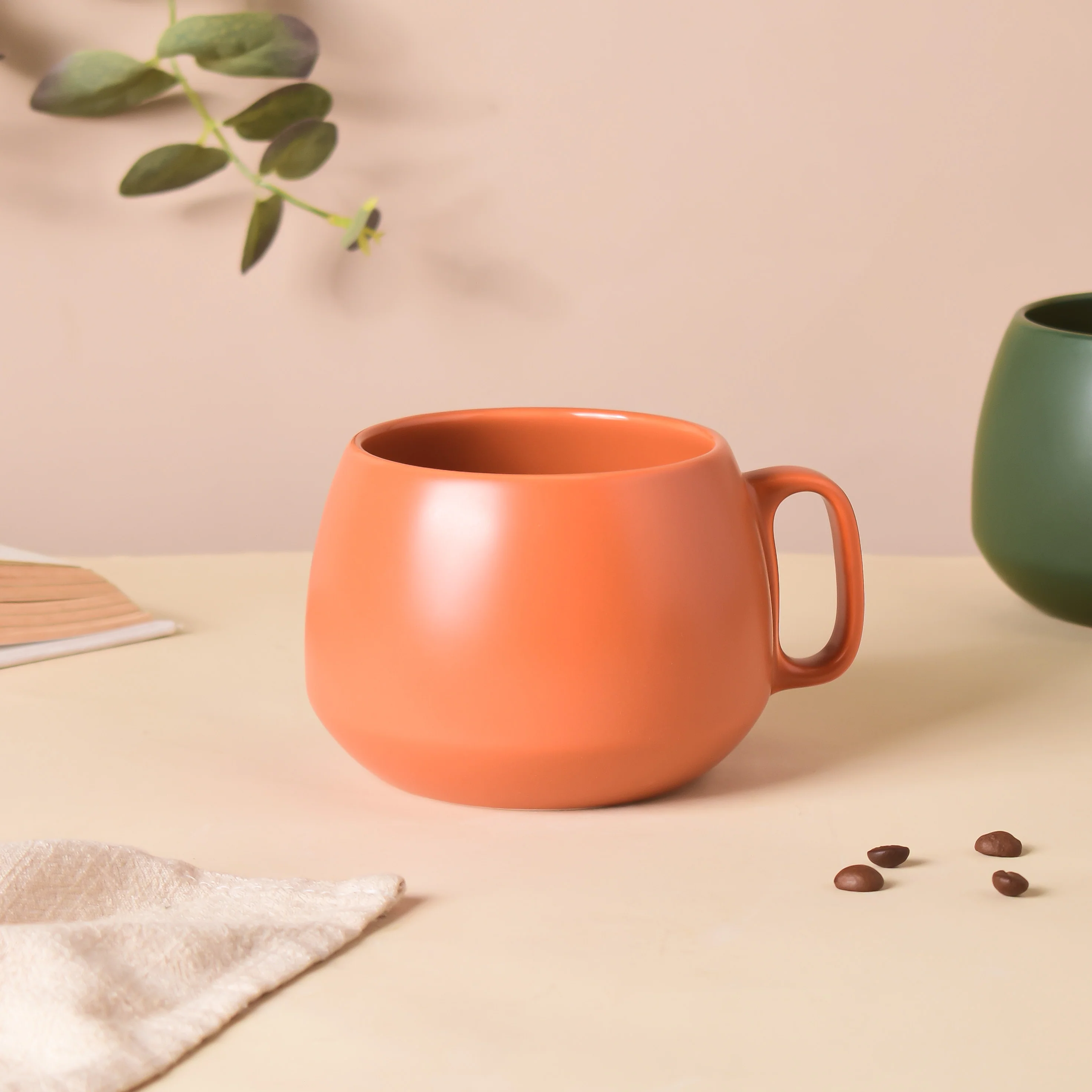 Terracotta Brown Round Mug 350 ml - Image 3