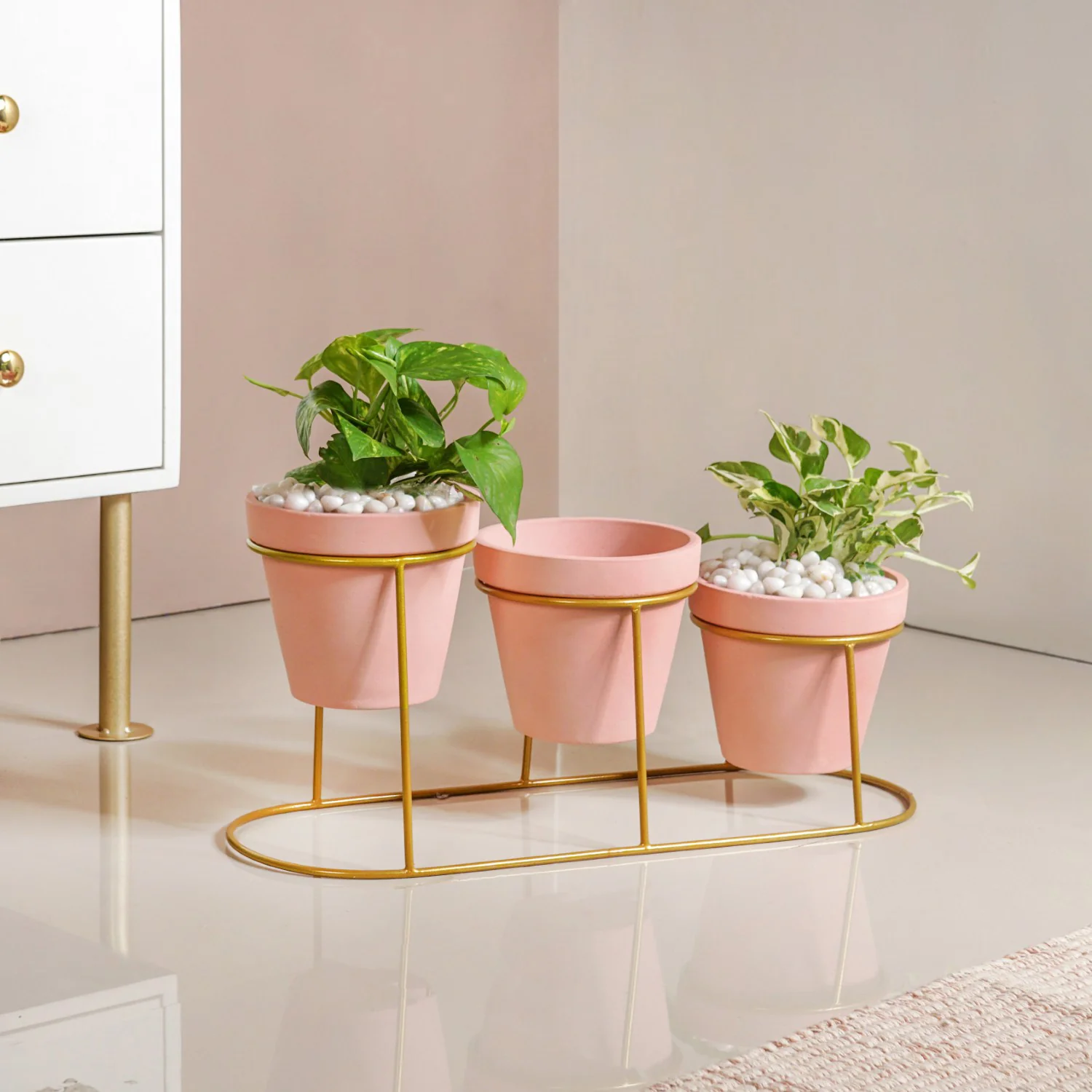 TerraGold Pink Cascade 3 Tier Planter Stand Set - Image 2