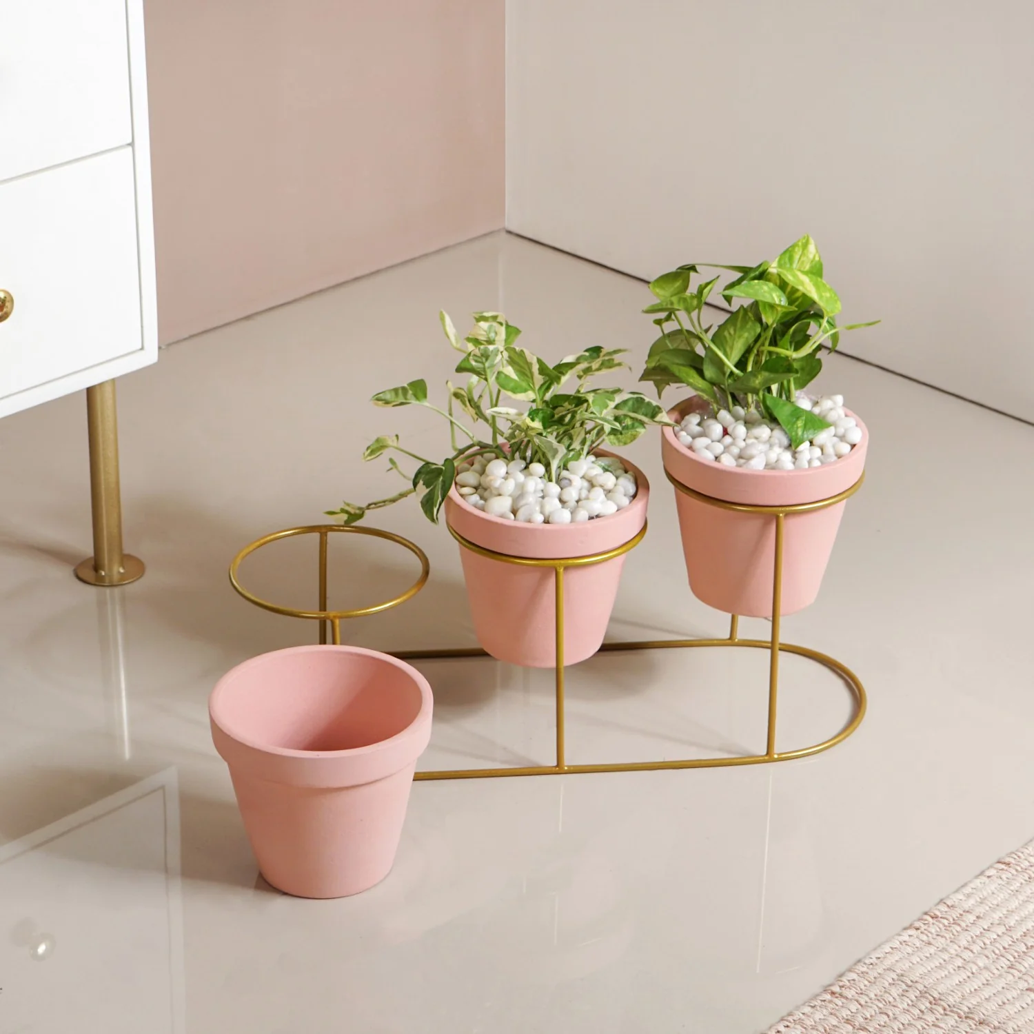 TerraGold Pink Cascade 3 Tier Planter Stand Set - Image 9