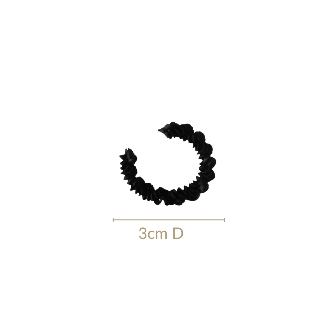 Textured Black Semi Hoop Earrings - Image 4