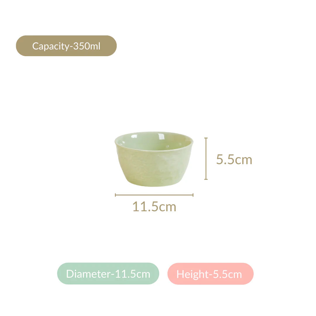 Textured Ceramic Snack Bowl Sage Green Set Of 4 350ml - Image 6