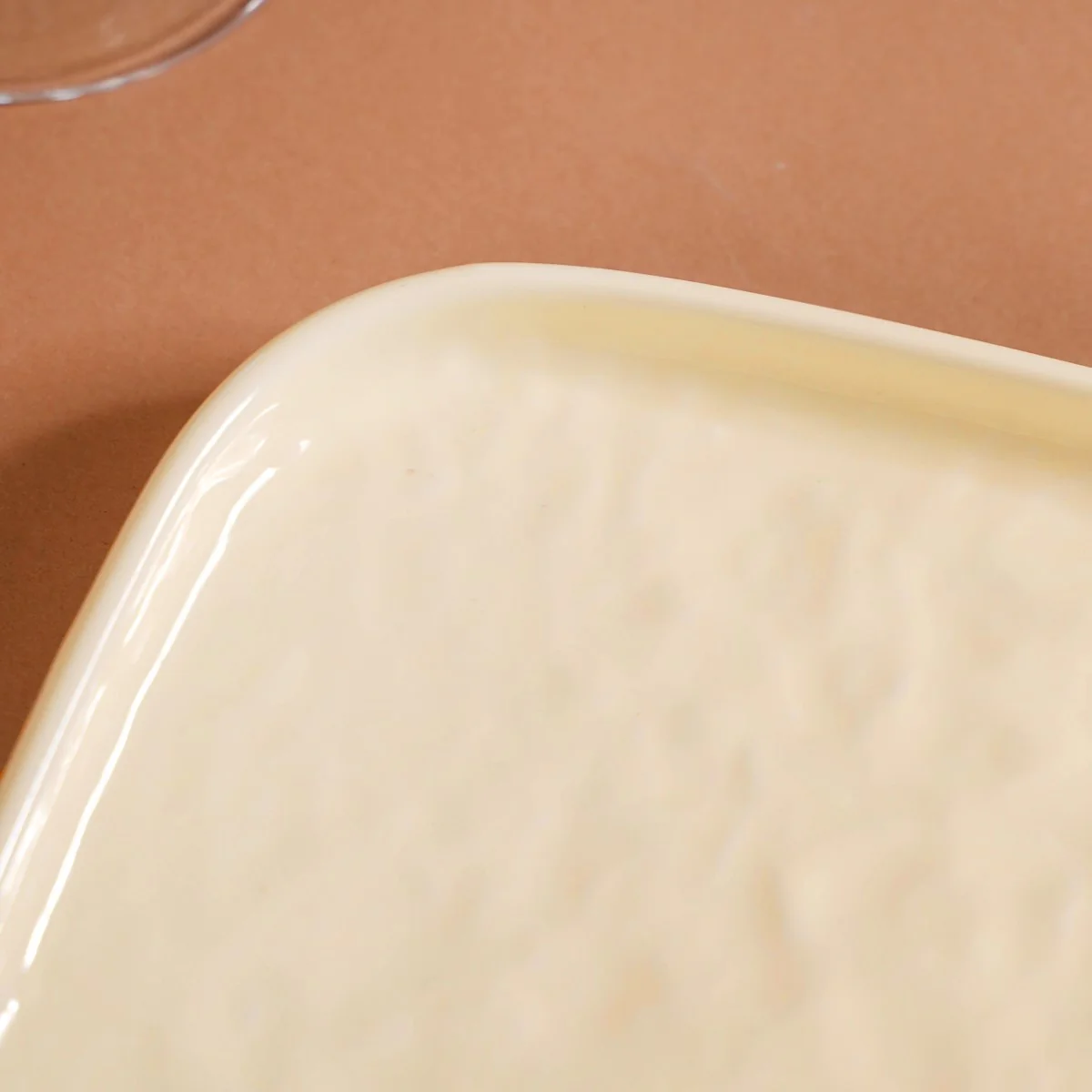 Textured Ceramic Square Dinner Plate Vanilla White Set Of 4 10 Inch - Image 9