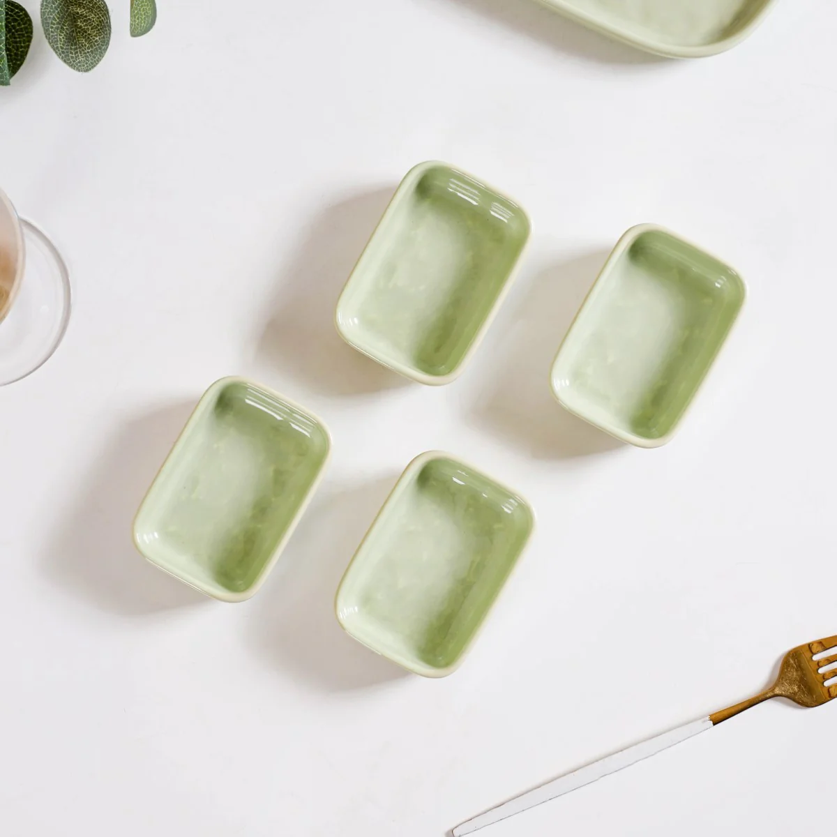 Textured Dip Bowl Sage Green Set Of 4 100ml - Image 9