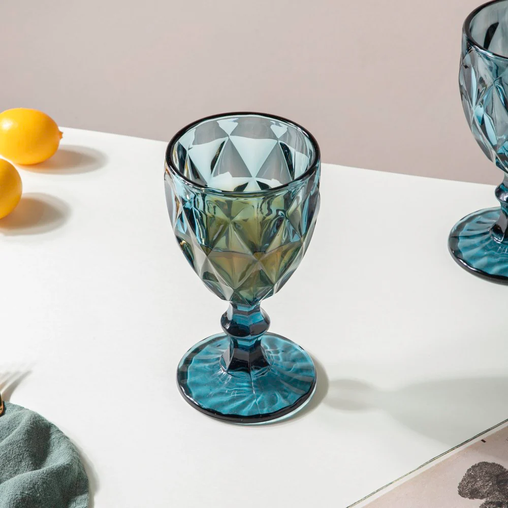 Textured Drinkware Glass Blue Set Of 6 300 ml - Image 6