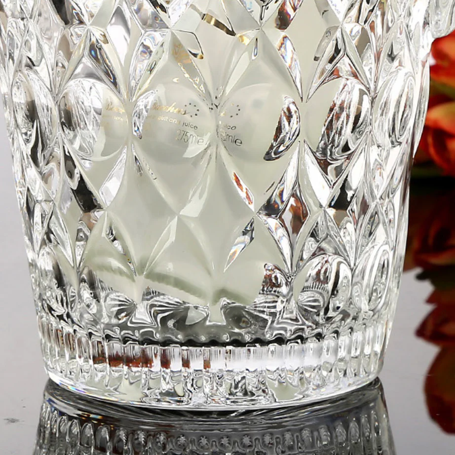 Textured Glass Ice Bucket With Handle - Image 8